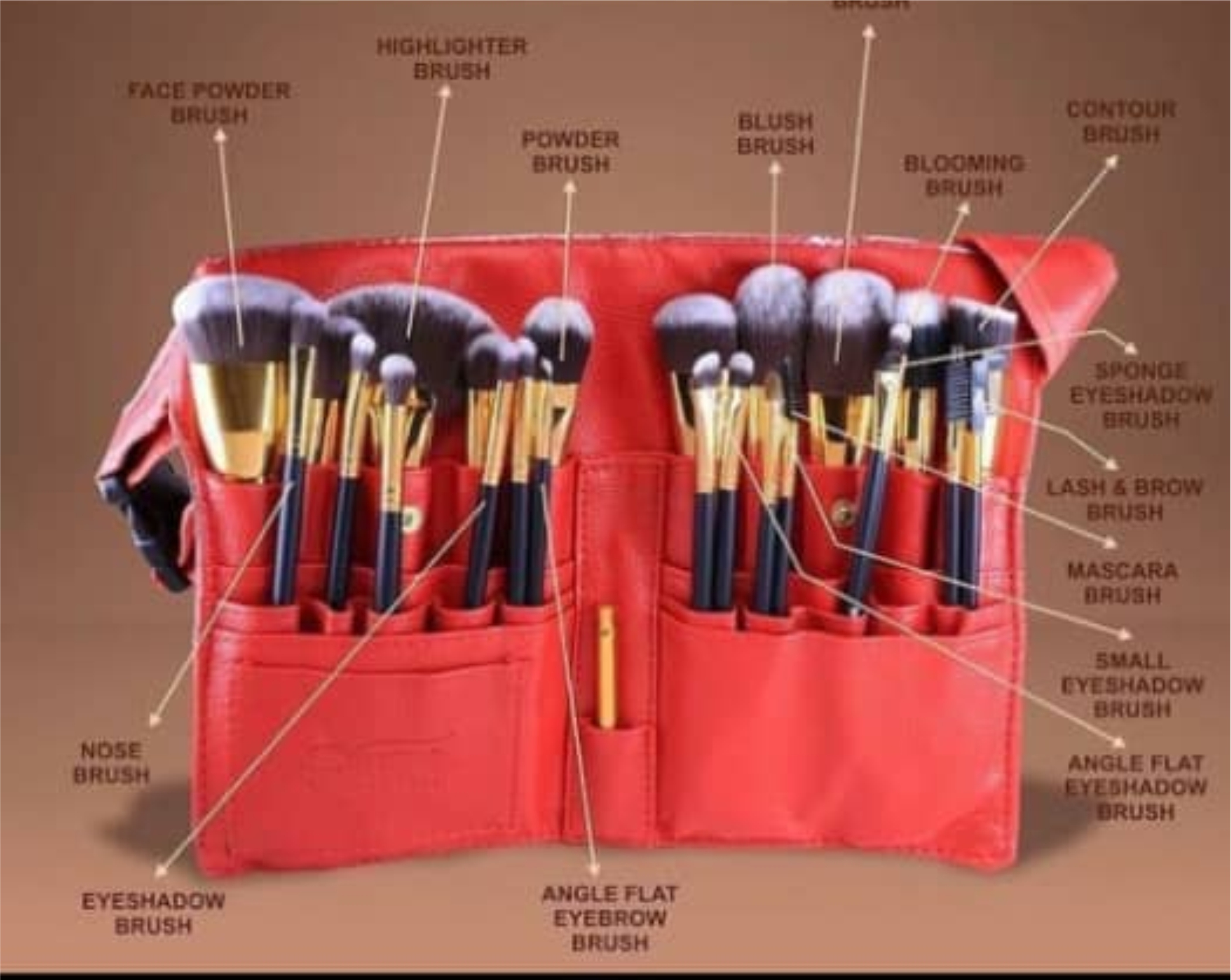 25pcs Waist Pouch Brush Set